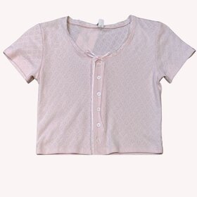 Theme Reese Pink Lace Pointelle Tee