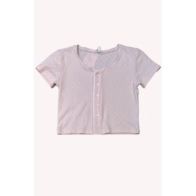 Theme Reese Pink Lace Pointelle Tee