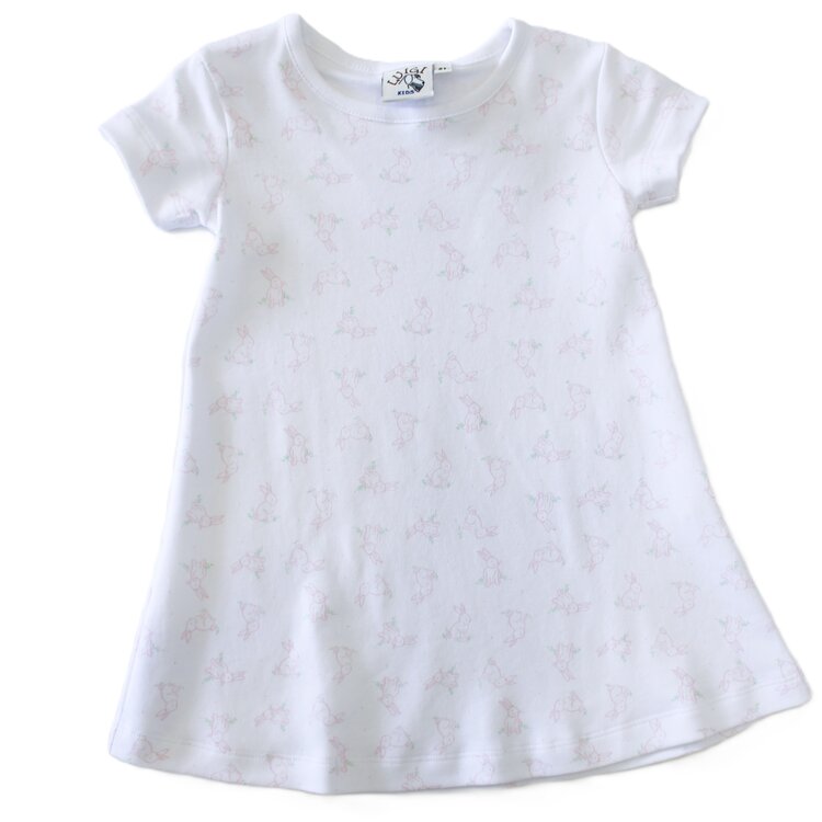 Luigi Kids Pink Bunny Print Aline Dress