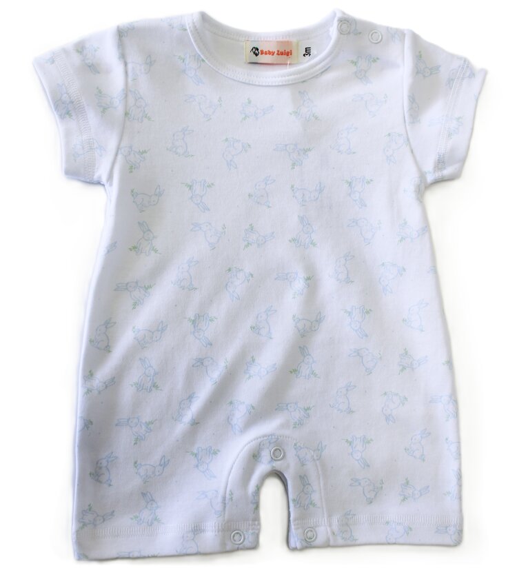 Luigi Kids Blue Bunny Print Romper