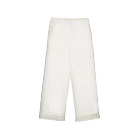Mayoral Cream Pants W/Embroidered Trim
