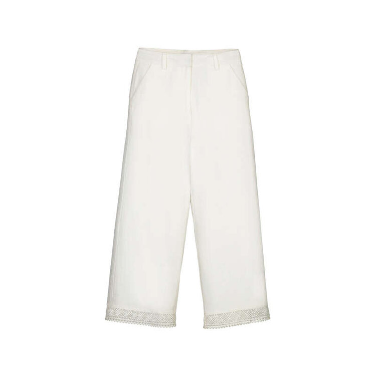 Mayoral Cream Pants W/Embroidered Trim