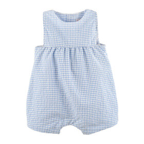 Sophie & Lucas Blue Gingham Duo Overall