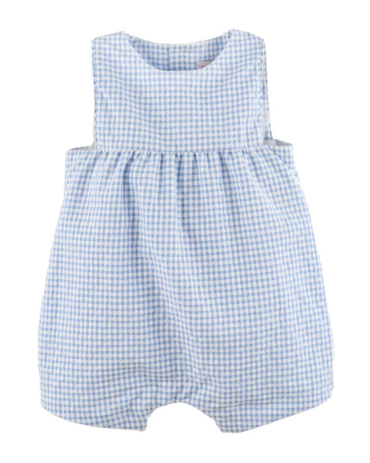 Sophie & Lucas Blue Gingham Duo Overall