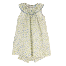 Luli&Me Blue Lavender Smocked Dress