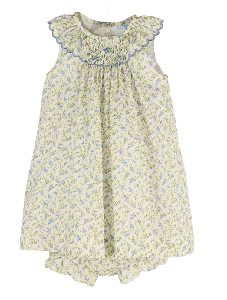 Luli&Me Blue Lavender Smocked Dress