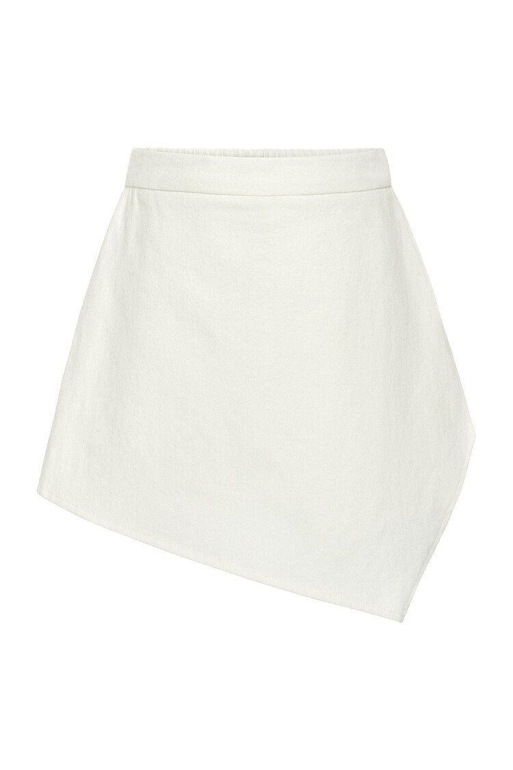 Pleat Alden Off White Denim Skort