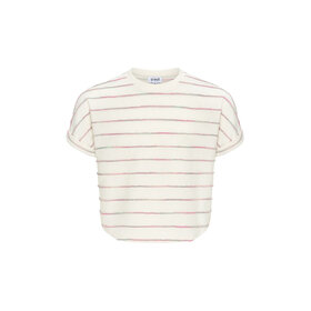 Pleat Green/Pink Stripe Fran Top