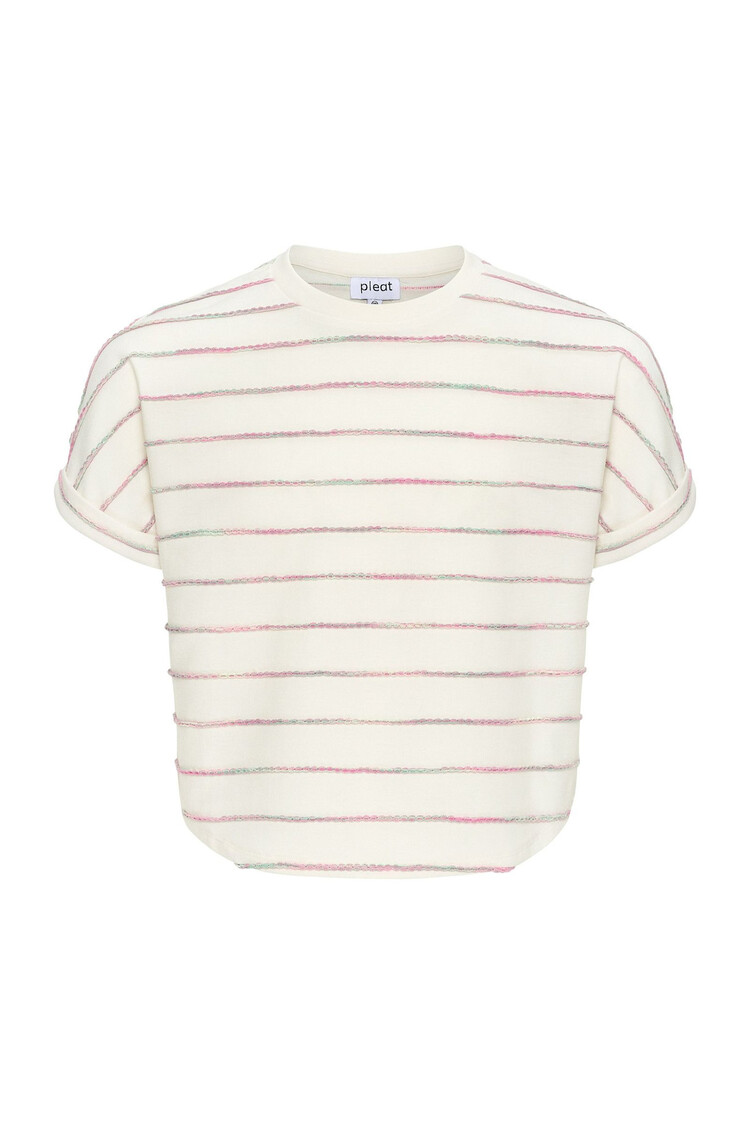 Pleat Green/Pink Stripe Fran Top