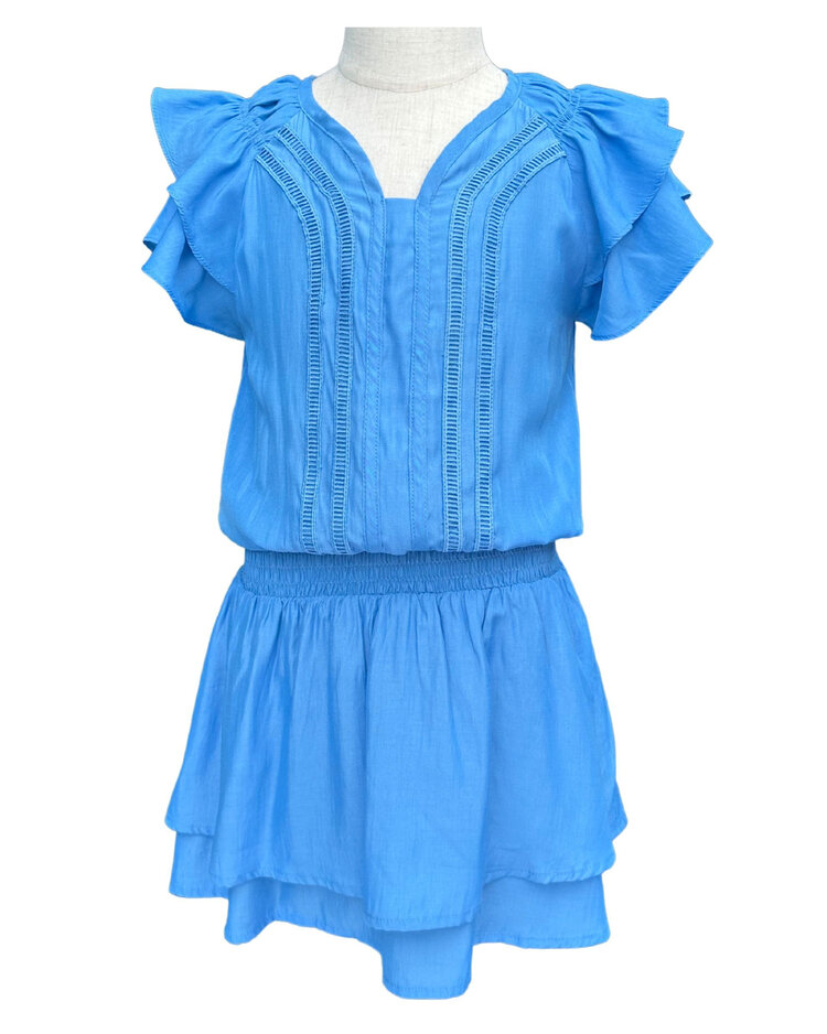 Pleat Blue Lola Dress