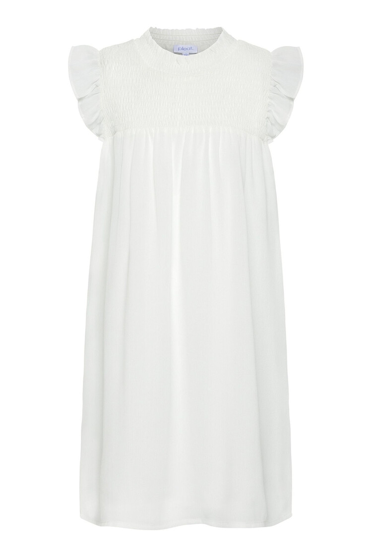 Pleat White Lottie Dress