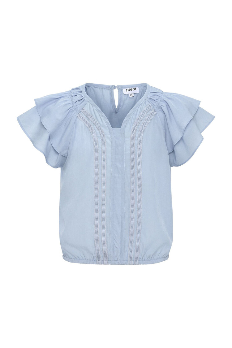 Pleat Light Blue Tilly Top
