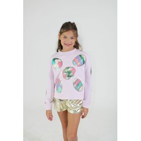 Paper Flower Sequins Easter Eggs Sweatshirt