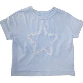 Paper Flower Star Ribbon Top w Crossed Back