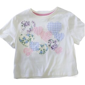 Paper Flower Hearts Applique Top