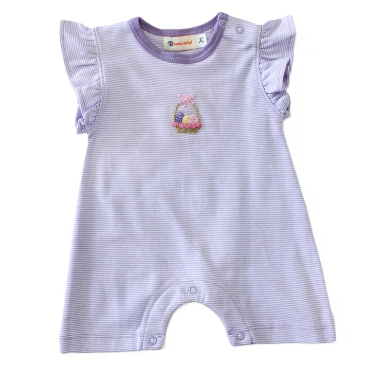 Luigi Kids Lav Stripe Crochet Easter Basket Bubb