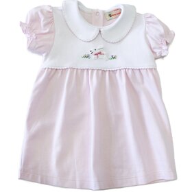 Luigi Kids LT Pink Stripe Crochet Bunny Dress