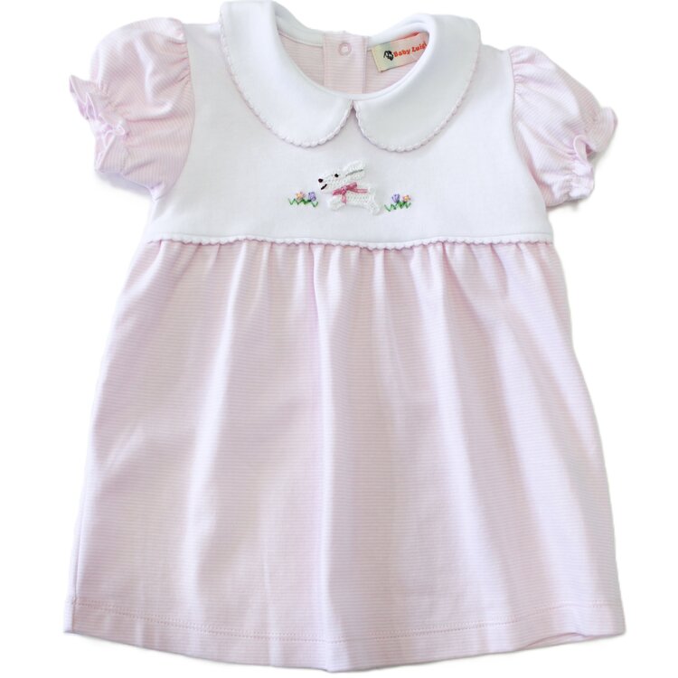 Luigi Kids LT Pink Stripe Crochet Bunny Dress
