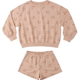 Rylee + Cru Inc. SUMMER TERRY SET CHERRY BOWS