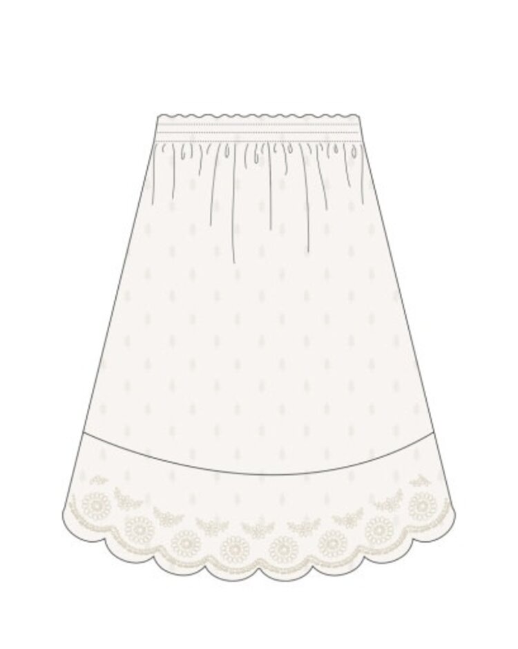 Rylee + Cru Inc. ROSE MAXI SKIRT IVORY