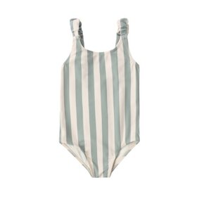 Rylee + Cru Inc. SCRUNCH ONE-PIECE GREEN STRIPE