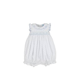 Luli&Me Blue Plumeti Smock Bubble