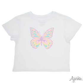 Azarhia Pretty Butterfly Glitter Boxy T-Shirt