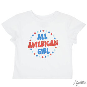 Azarhia Glitter American Girl Boxy T-Shirt