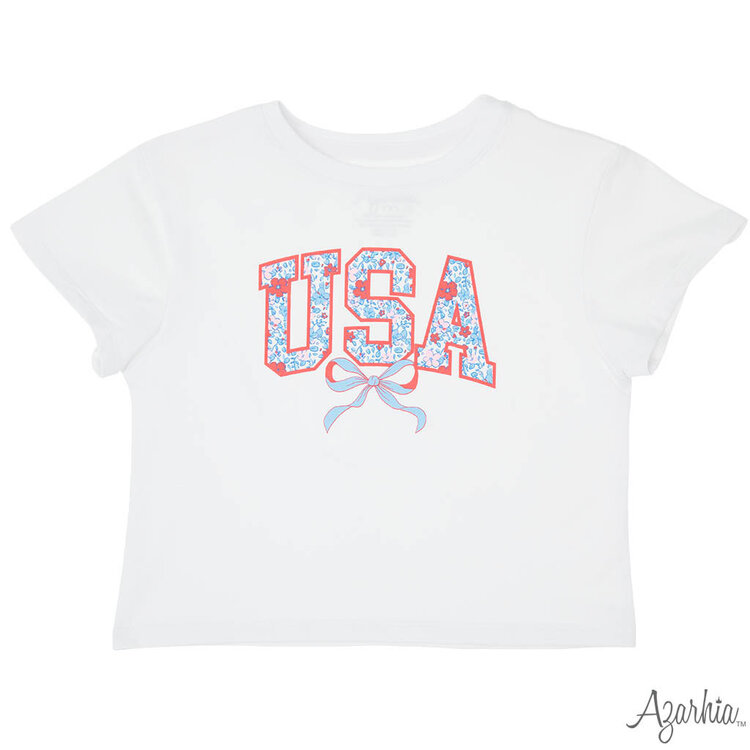 Azarhia Floral USA Boxy T-Shirt
