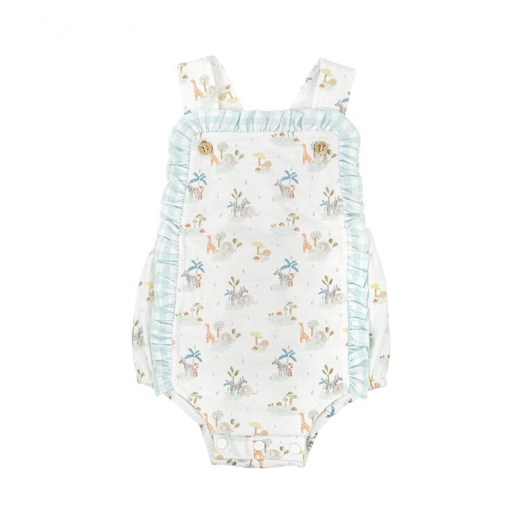 Babidu Blue Ging Ruffle Safari Bubble