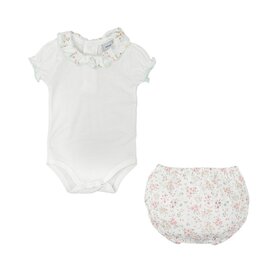 Babidu Floral Ruffle Collar Bloomer Set