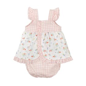 Babidu Pink Gingham Fish Dress Set