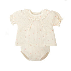Babidu Cream Floral Pointelle Set