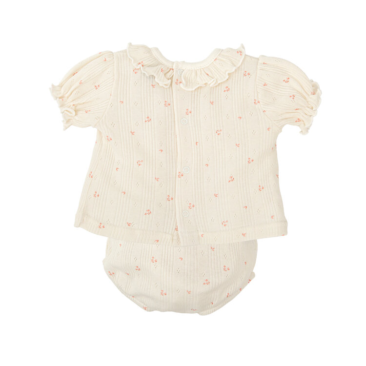 Babidu Cream Floral Pointelle Set