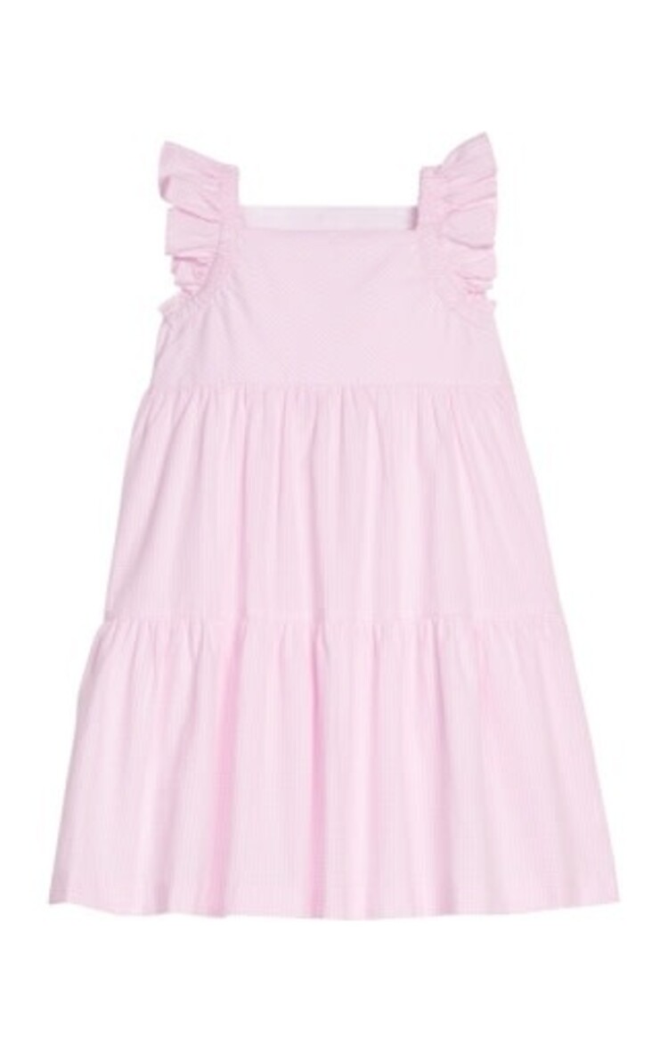 Little English Light Pink SS Ging Tiered Katie Dress