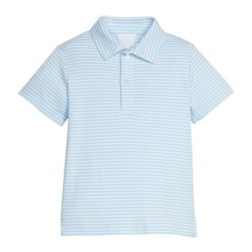 Little English Sky Stripe Short Sleeve Polo