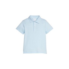 Little English Sky Stripe Short Sleeve Polo