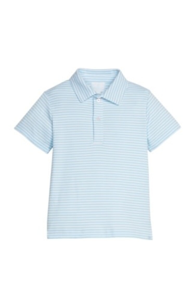 Little English Sky Stripe Short Sleeve Polo