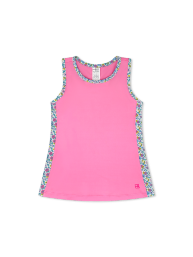 Set Fashions FLAMINGO PINK FRONT WITH WHIMSY WILDFLOWER SIDES