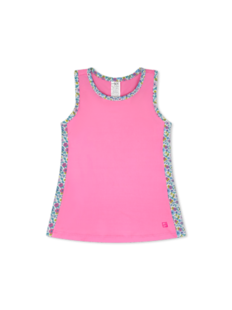 Set Fashions FLAMINGO PINK FRONT WITH WHIMSY WILDFLOWER SIDES