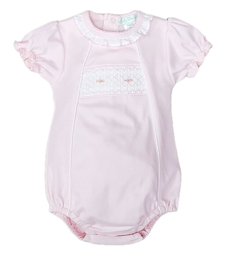 Baby Threads Pink Smocked Bubble