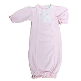 Baby Threads Classic Pink Smocked Gown