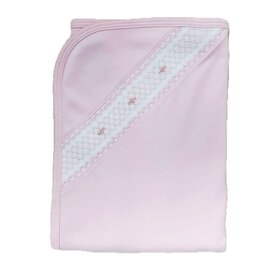 Baby Threads Classic Pink Smocked Blanket