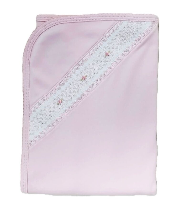 Baby Threads Classic Pink Smocked Blanket