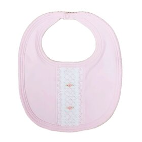 Baby Threads Classic Pink Smocked Bib