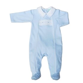 Baby Threads Classic Blue Smocked Footie