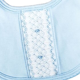 Baby Threads Classic Blue Smocked Bib