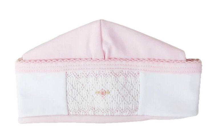 Baby Threads Classic Pink Smocked Hat NB