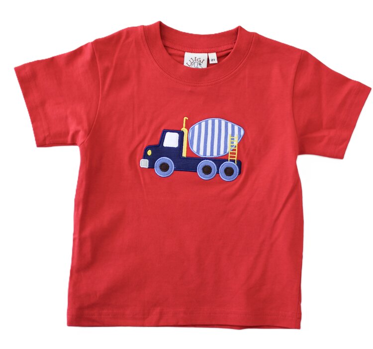 Luigi Kids Red Cement Truck Shirt