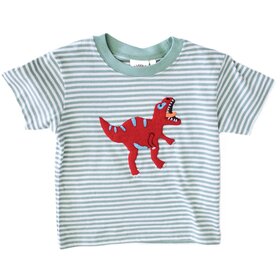 Luigi Kids Green Stripe Dinosaur Shirt